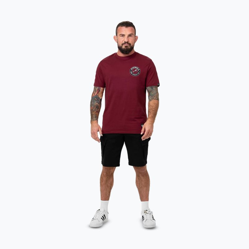 Maglietta Pitbull San Diego CA nera bordeaux da uomo 2
