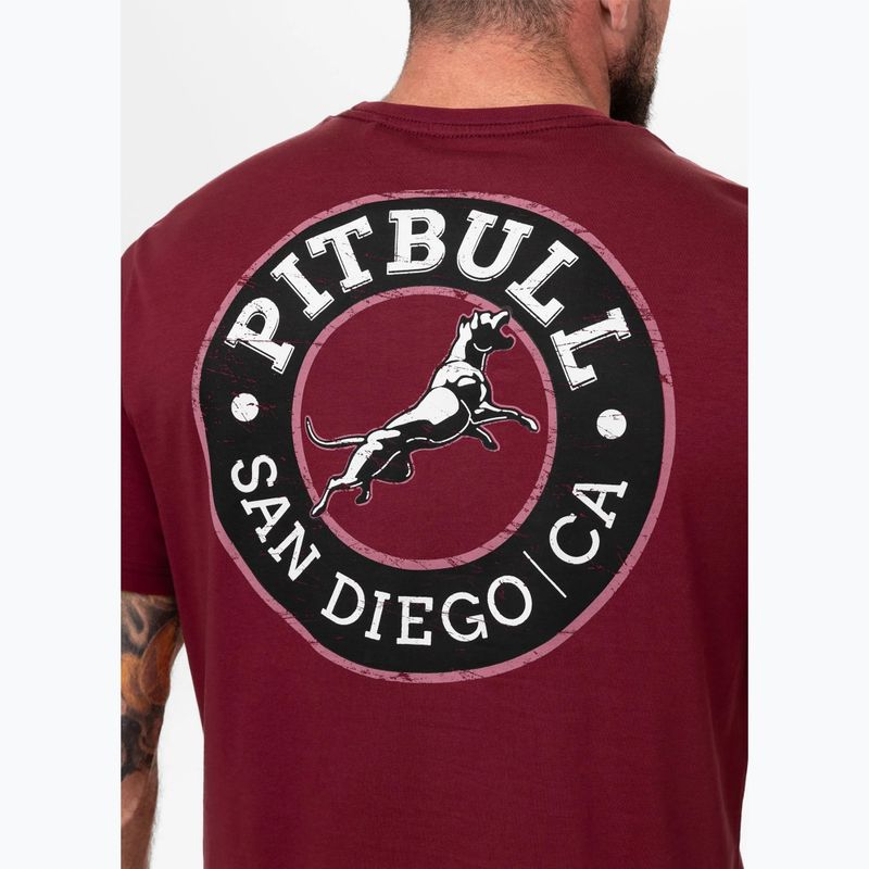 Maglietta Pitbull San Diego CA nera bordeaux da uomo 3