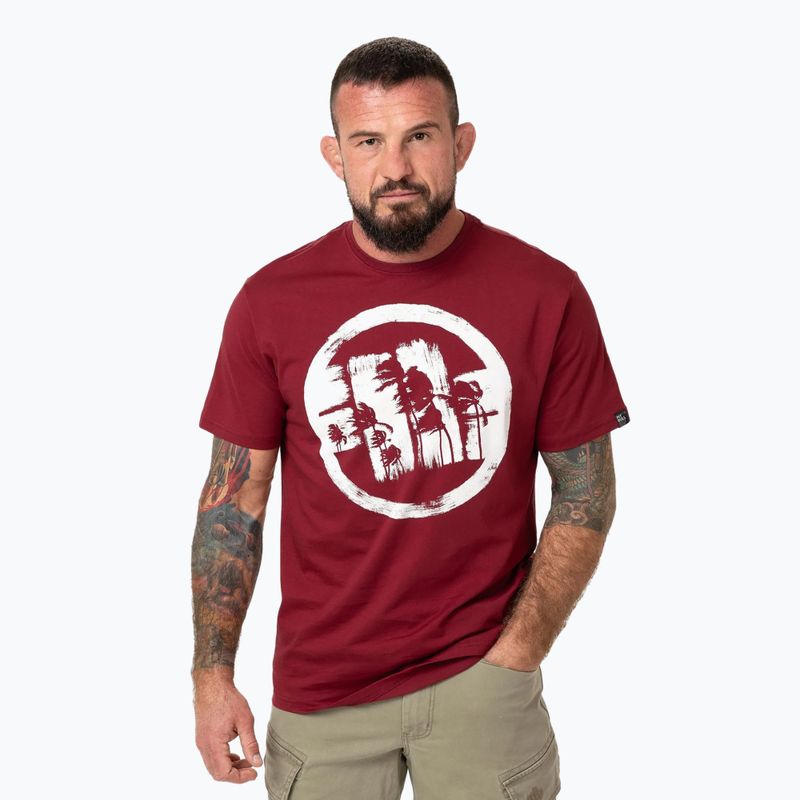 Maglietta Pitbull Logo Palms uomo bordeaux
