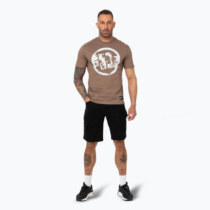 Maglietta Pitbull Logo Palms marrone savana da uomo 2