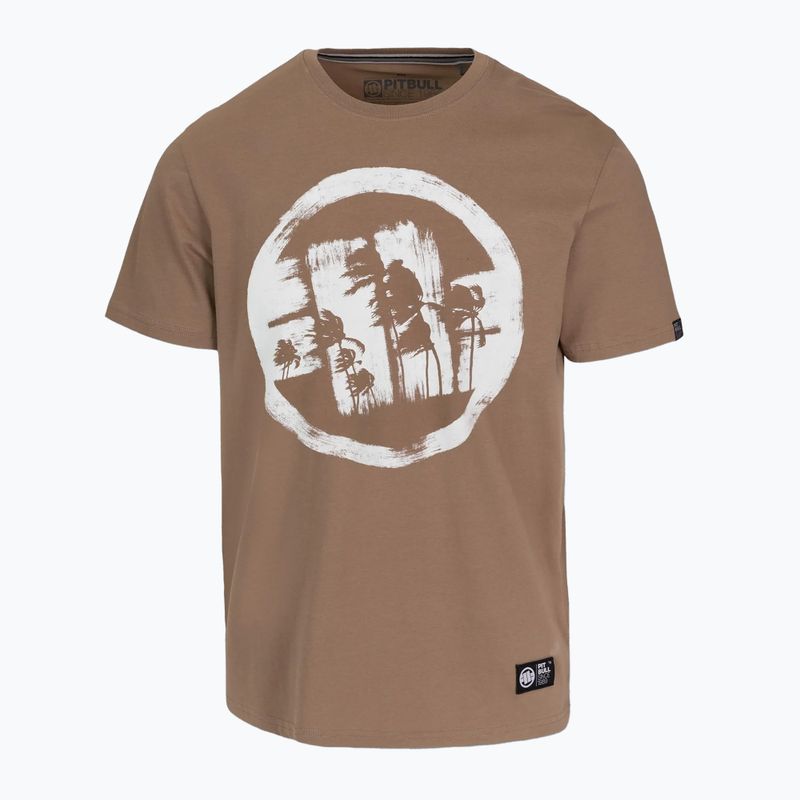 Maglietta Pitbull Logo Palms marrone savana da uomo 4