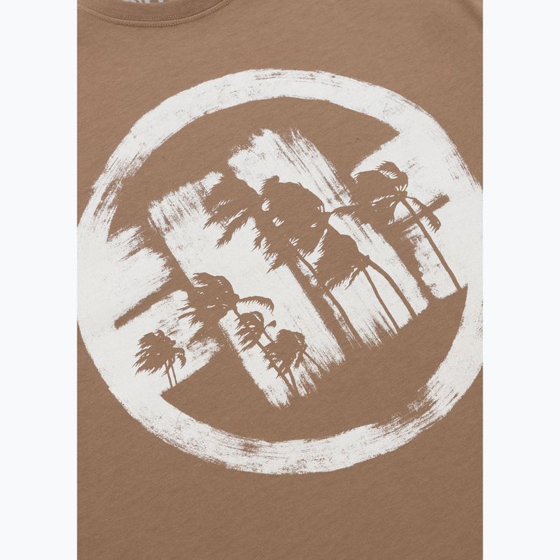 Maglietta Pitbull Logo Palms marrone savana da uomo 7