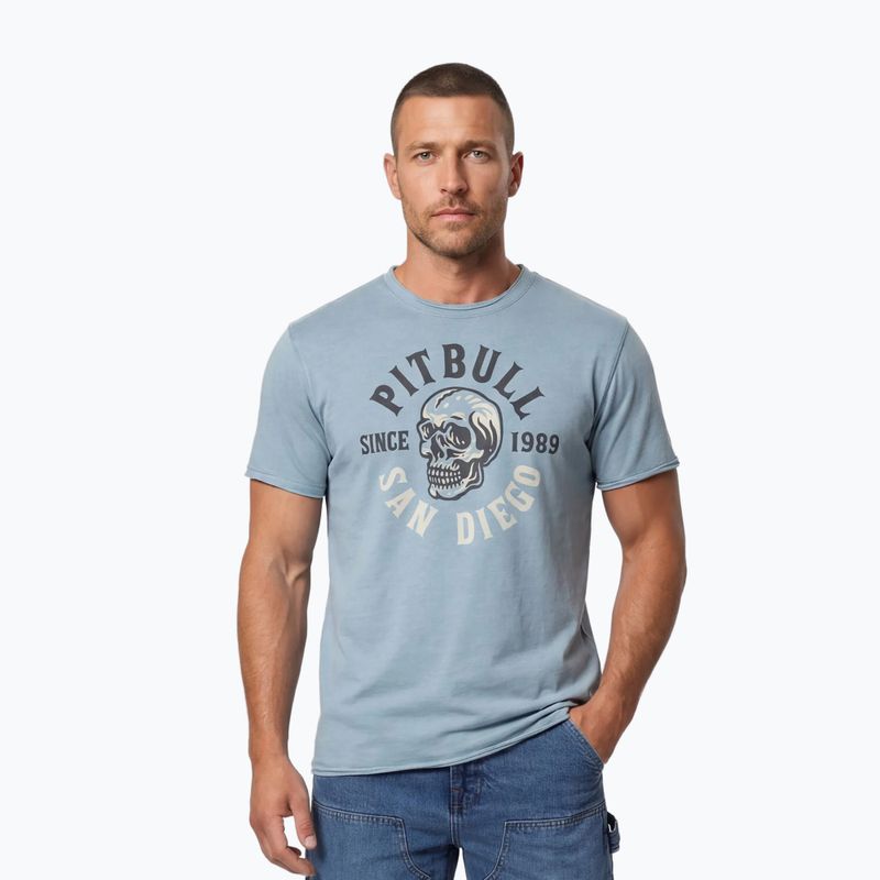 T-shirt Pitbull Shkull Logo Uomo blu