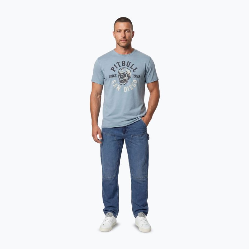 T-shirt Pitbull Shkull Logo Uomo blu 2
