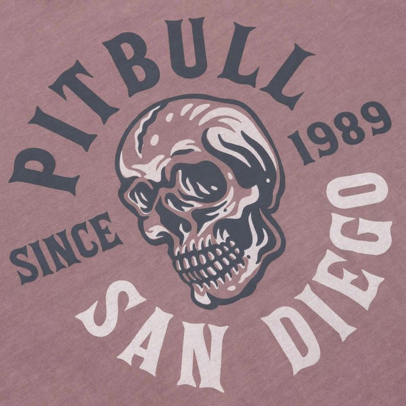 Maglietta Pitbull Shkull Logo da uomo, bordeaux polveroso 3