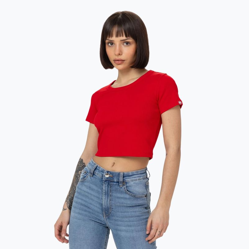 Maglietta Pitbull Cropped rossa da donna 4
