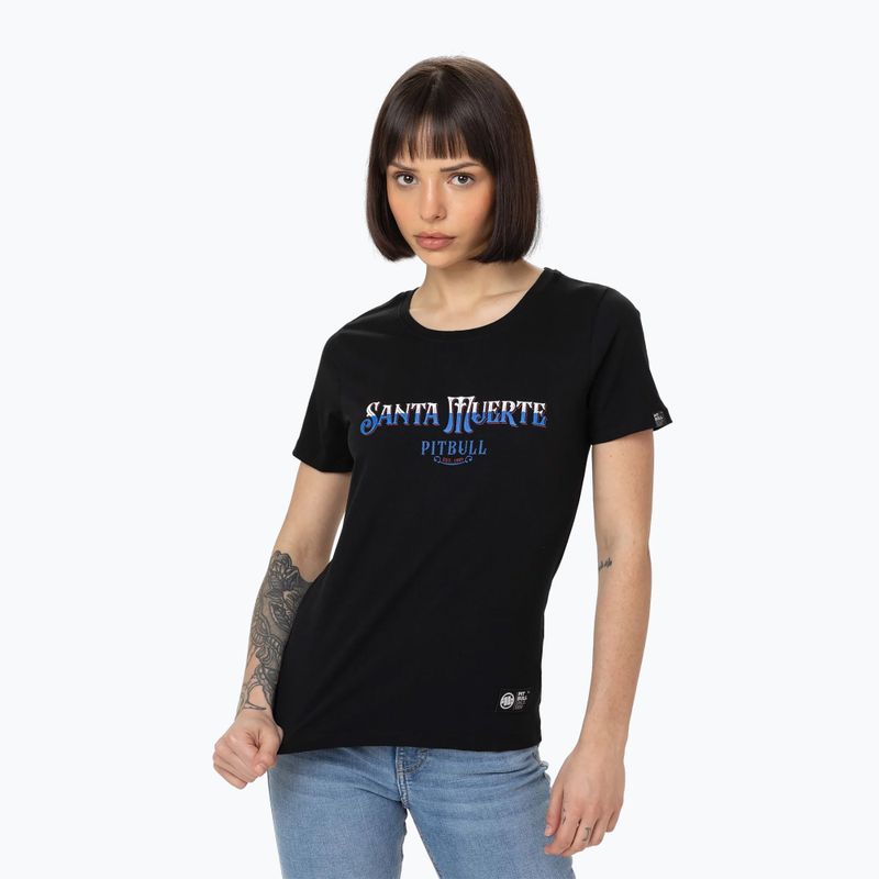 Maglietta Pitbull donna Santa Muerte Blue nero