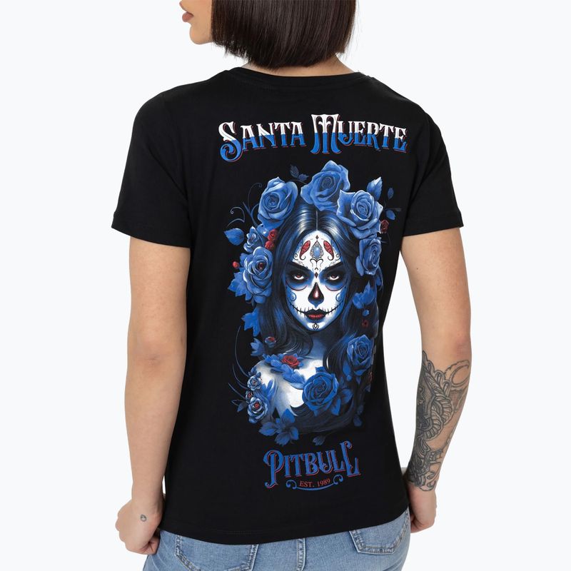 Maglietta Pitbull donna Santa Muerte Blue nero 3