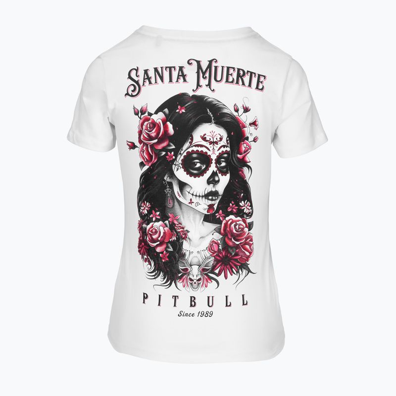 Maglietta Pitbull Santa Muerte donna Rosa bianco 4
