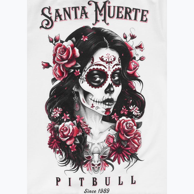 Maglietta Pitbull Santa Muerte donna Rosa bianco 8