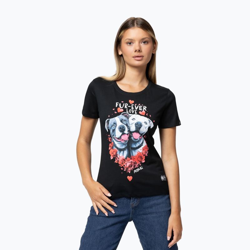 Maglietta Pitbull Fur Ever Love donna nero 3
