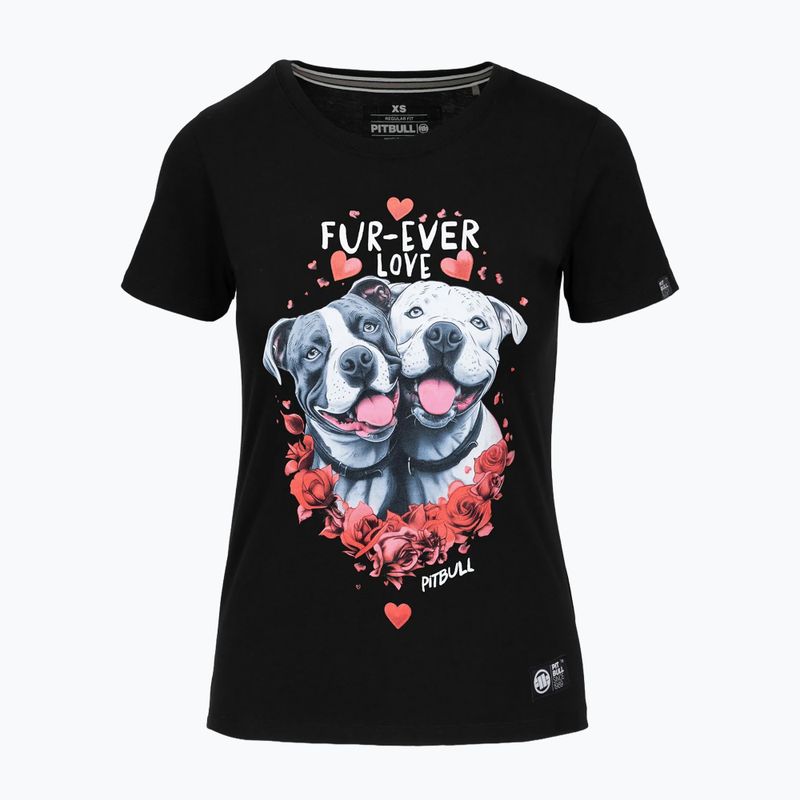 Maglietta Pitbull Fur Ever Love donna nero