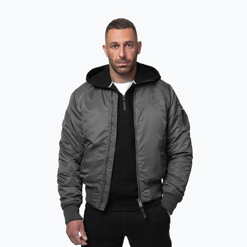 Giacca uomo Pitbull Hacket Washed Bomber graphite 4