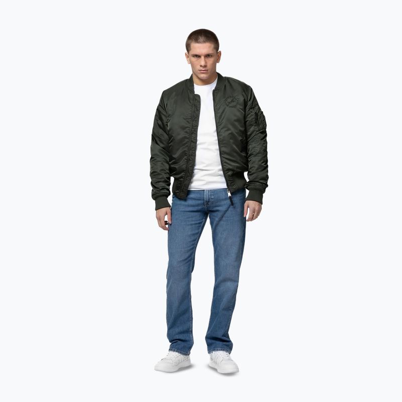 Giacca da uomo Pitbull Hacket Washed Bomber dark green 2