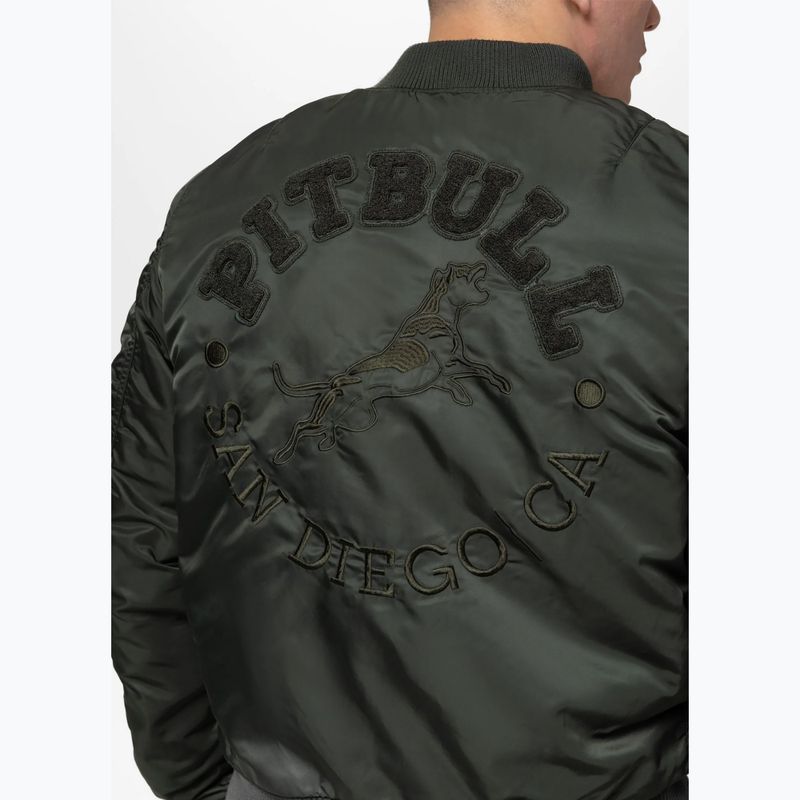 Giacca da uomo Pitbull Hacket Washed Bomber dark green 4