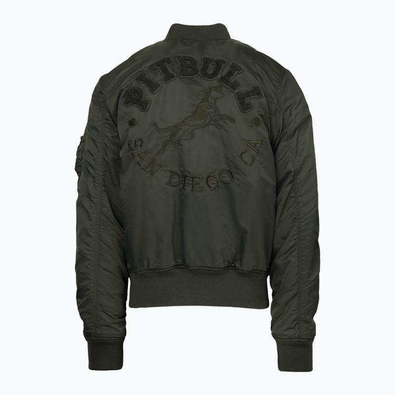 Giacca da uomo Pitbull Hacket Washed Bomber dark green 2