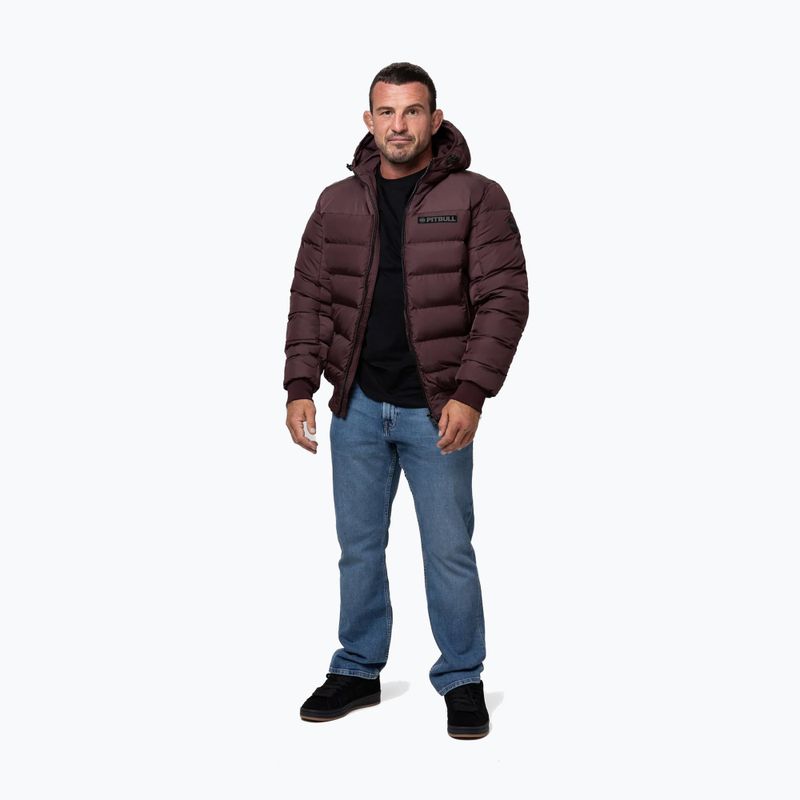 Giacca invernale da uomo Pitbull Dillon Quilted Hooded burgundy 2