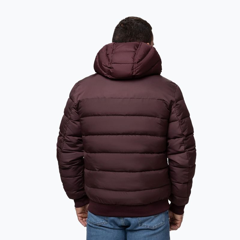 Giacca invernale da uomo Pitbull Dillon Quilted Hooded burgundy 3