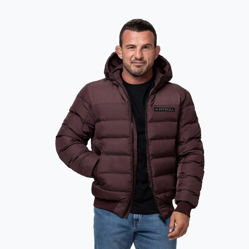 Giacca invernale da uomo Pitbull Dillon Quilted Hooded burgundy 4