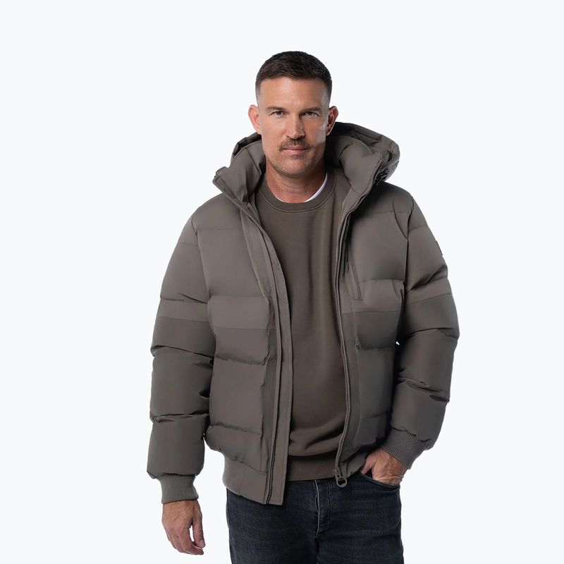Giacca invernale da uomo Pitbull Patton Quilted Hooded taupe 3