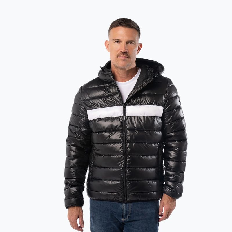Giacca invernale uomo Pitbull Shatto trapuntata con cappuccio black