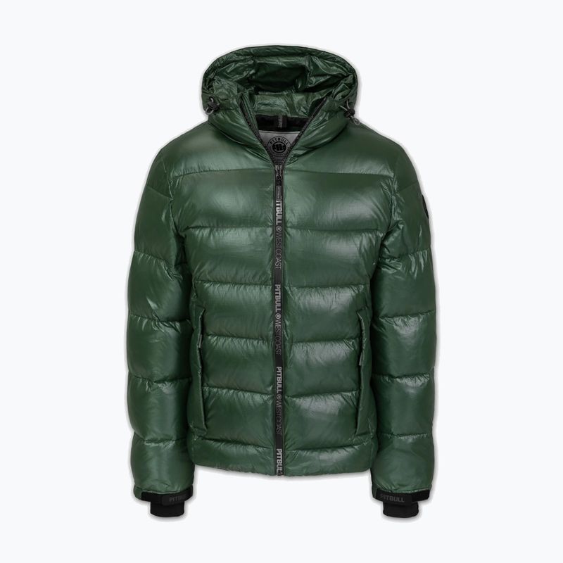 Giacca invernale uomo Pitbull Pepperwood Ribstop imbottita con cappuccio black/green 5