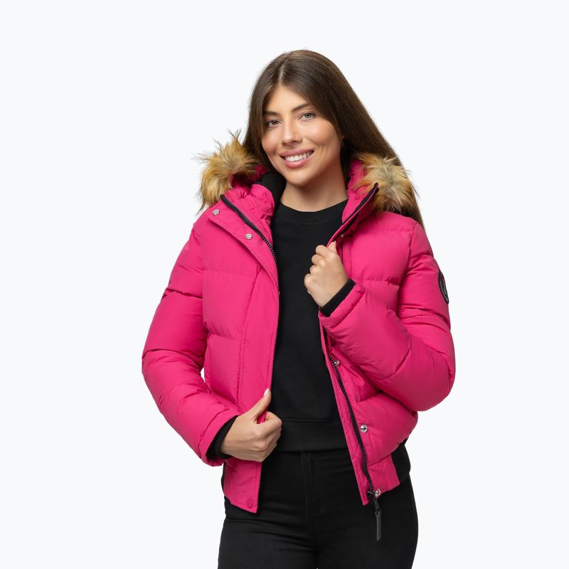 Giacca invernale donna Pitbull Azalea Quilted Hooded raspberry red 5