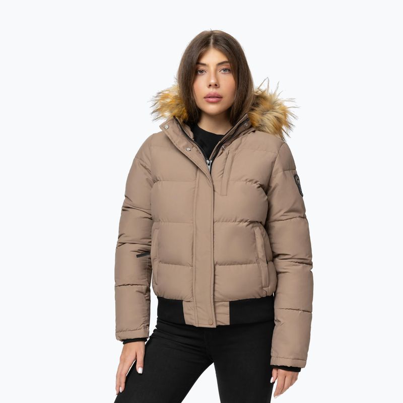 Piumino donna Pitbull Azalea Quilted Hooded dark sand