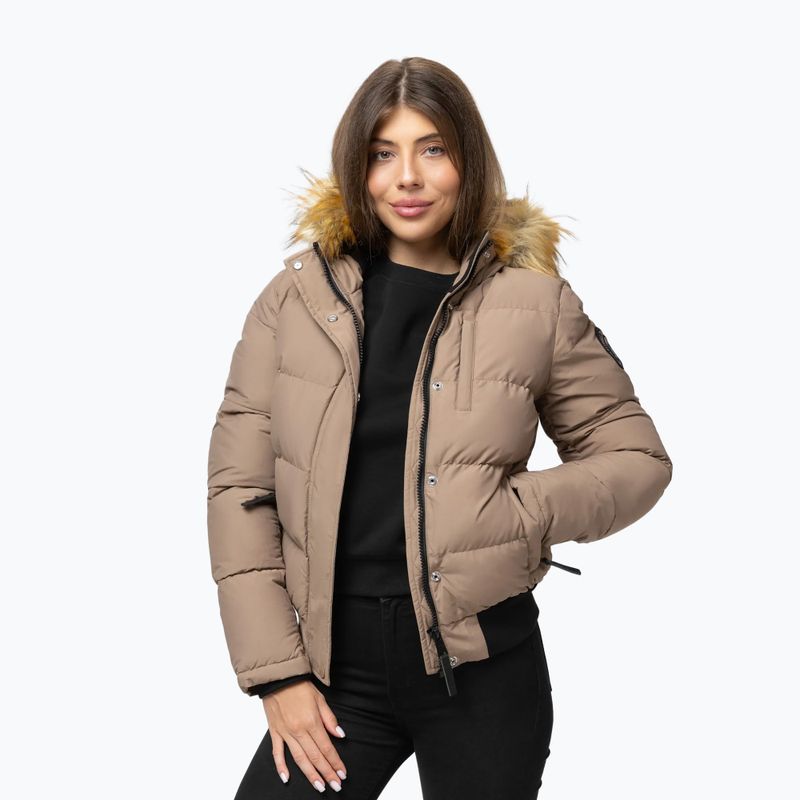Piumino donna Pitbull Azalea Quilted Hooded dark sand 4