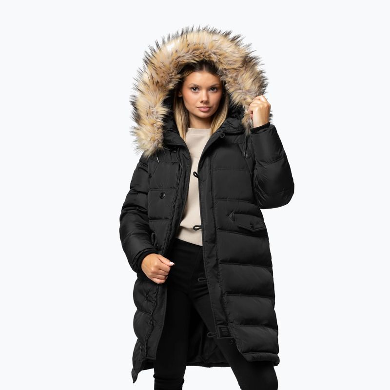 Giacca invernale donna Pitbull Queenston Padded Hooded black
