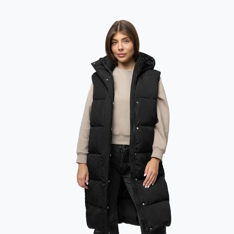 Gilet donna Pitbull Ashley imbottito con cappuccio lungo black 5