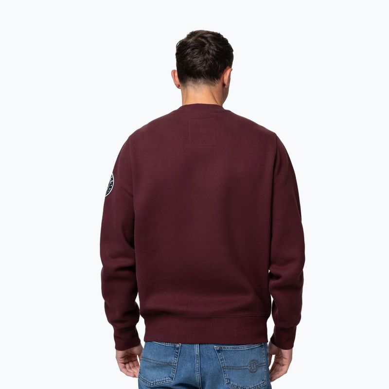Felpa uomo Pitbull Norton Crewneck dark burgundy 3
