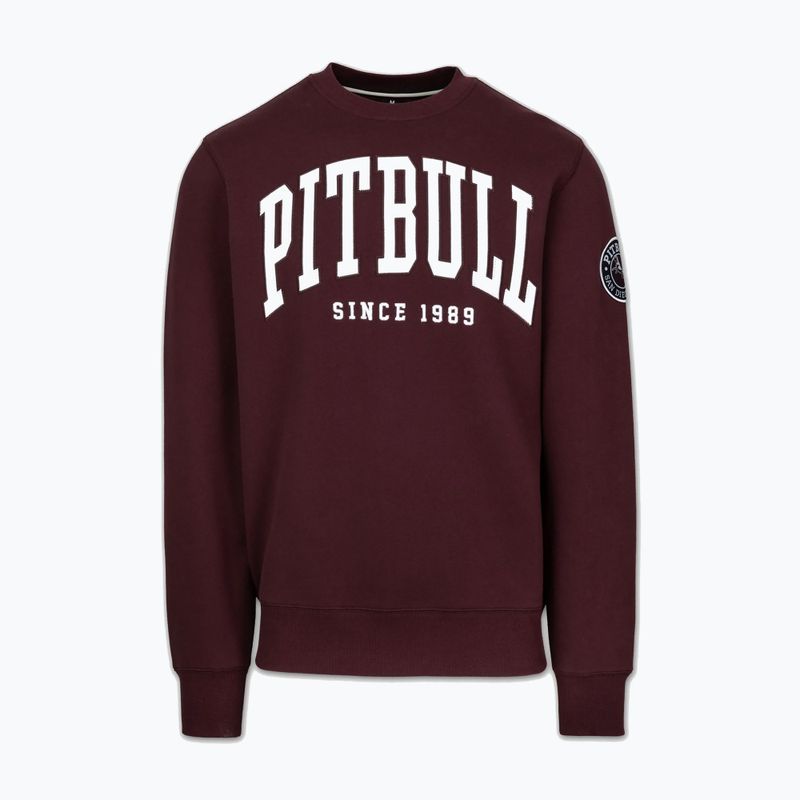 Felpa uomo Pitbull Norton Crewneck dark burgundy 4