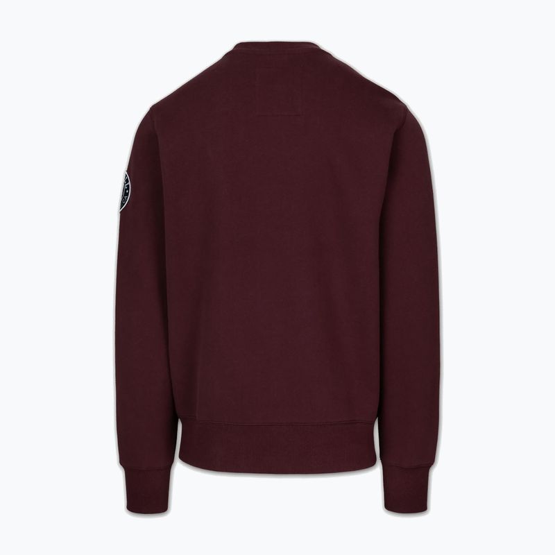 Felpa uomo Pitbull Norton Crewneck dark burgundy 5