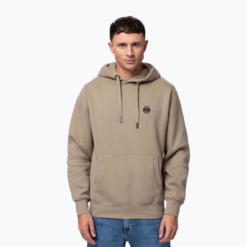 Felpa uomo Pitbull Small Logo Hooded pale sand