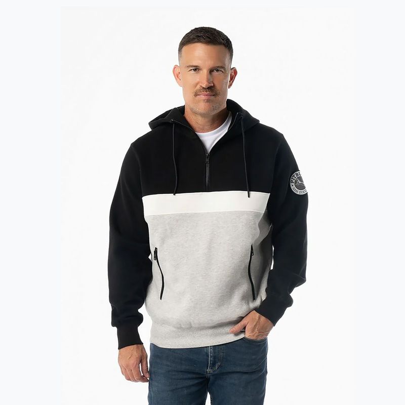 Felpa uomo Pitbull Gibson Hooded black/grey melange