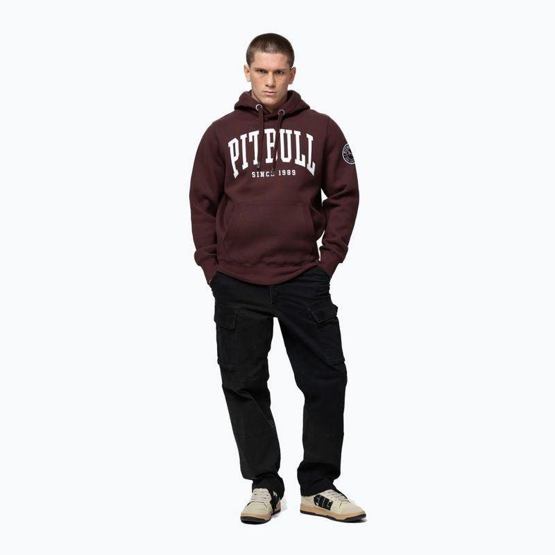 Felpa uomo Pitbull Norton Hooded dark burgundy 2
