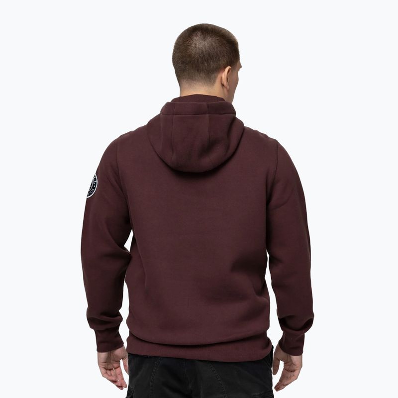 Felpa uomo Pitbull Norton Hooded dark burgundy 3