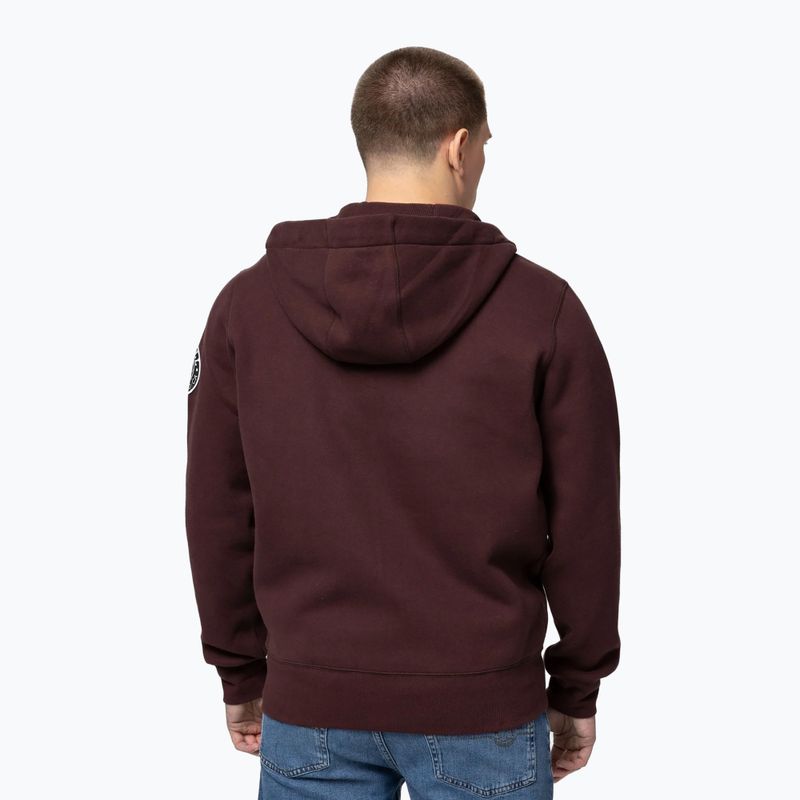 Felpa da uomo Pitbull Norton Hooded Zip dark burgundy 3