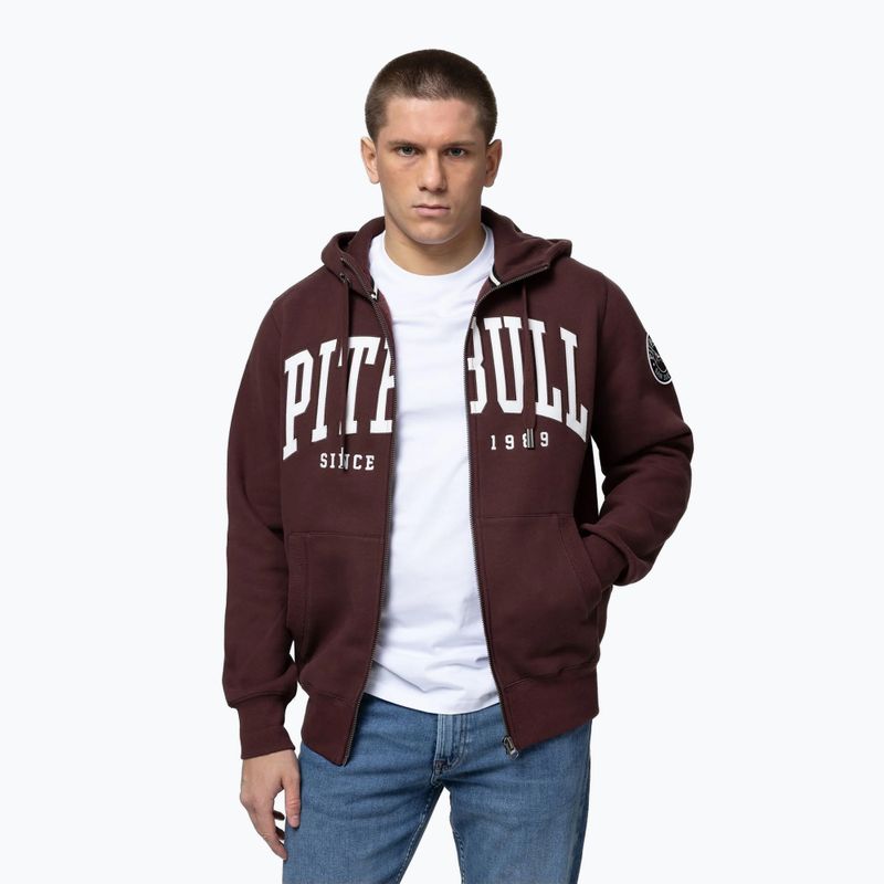 Felpa da uomo Pitbull Norton Hooded Zip dark burgundy 4