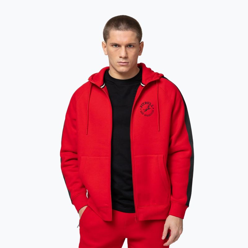 Felpa uomo Pitbull San Diego Ca Hooded Zip red 4