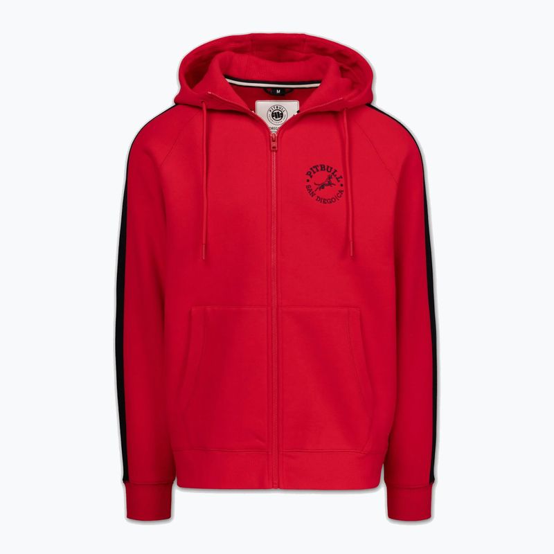 Felpa uomo Pitbull San Diego Ca Hooded Zip red 6
