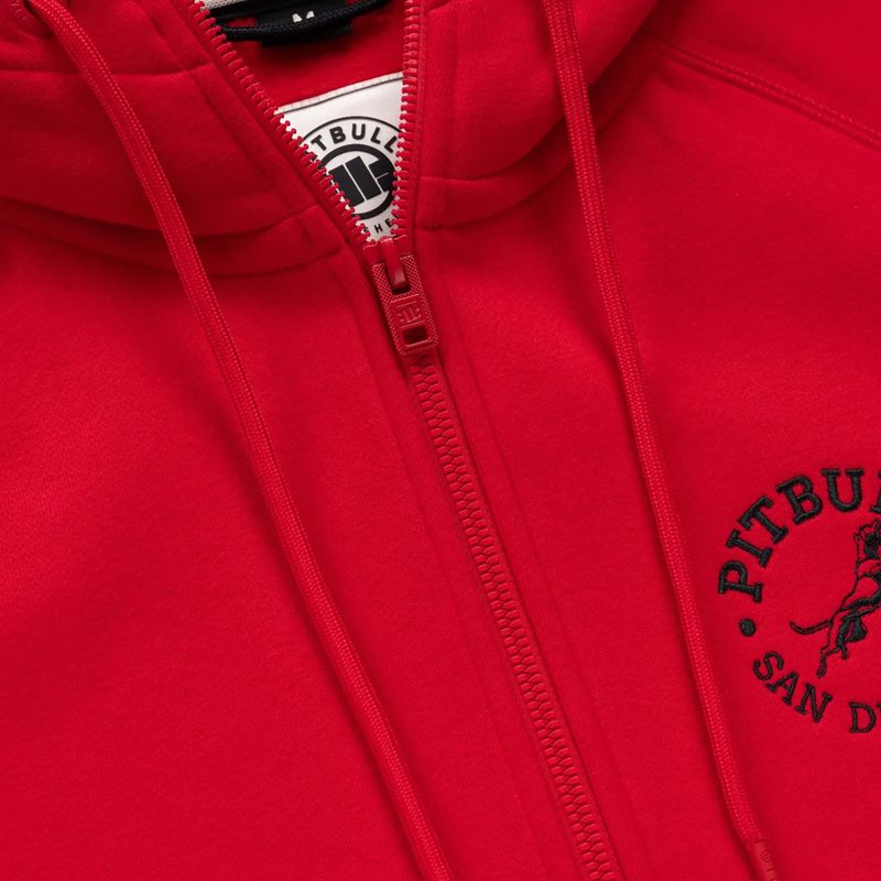 Felpa uomo Pitbull San Diego Ca Hooded Zip red 8