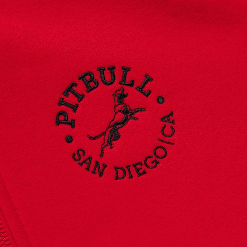 Felpa uomo Pitbull San Diego Ca Hooded Zip red 11