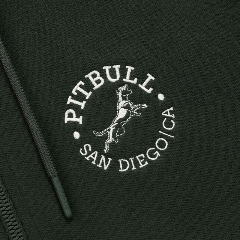 Felpa uomo Pitbull San Diego Ca Hooded Zip dark green 9