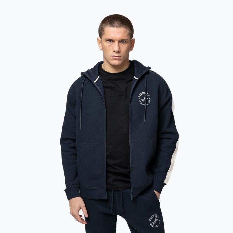 Felpa uomo Pitbull San Diego Ca con cappuccio e zip dark navy/red 5