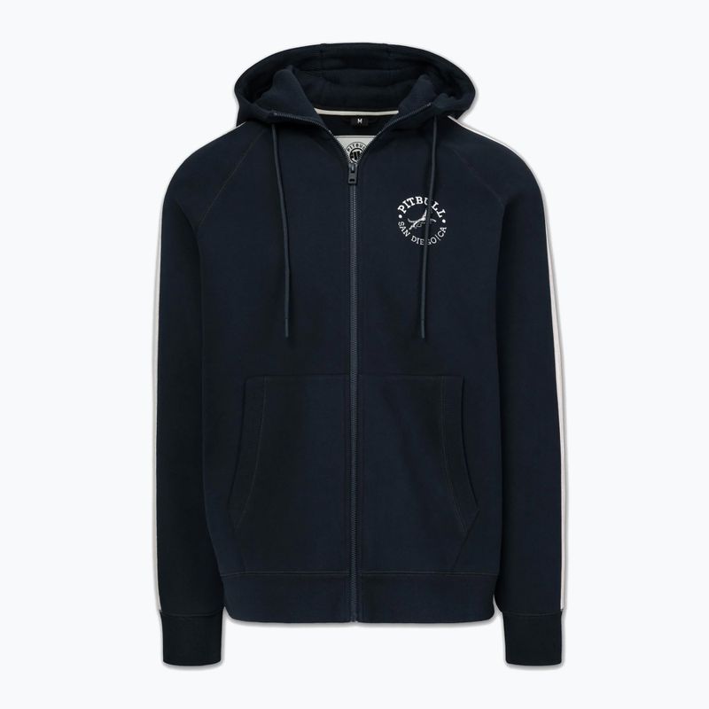 Felpa uomo Pitbull San Diego Ca con cappuccio e zip dark navy/red 6