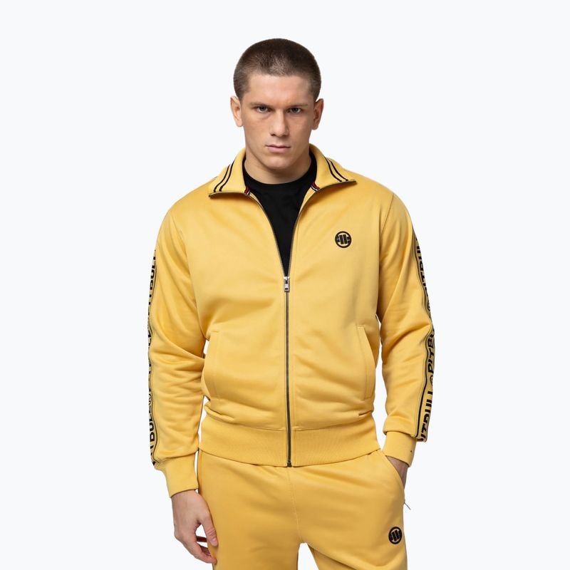 Felpa uomo Pitbull Trackjacket Tape Logo Terry Group pale yellow