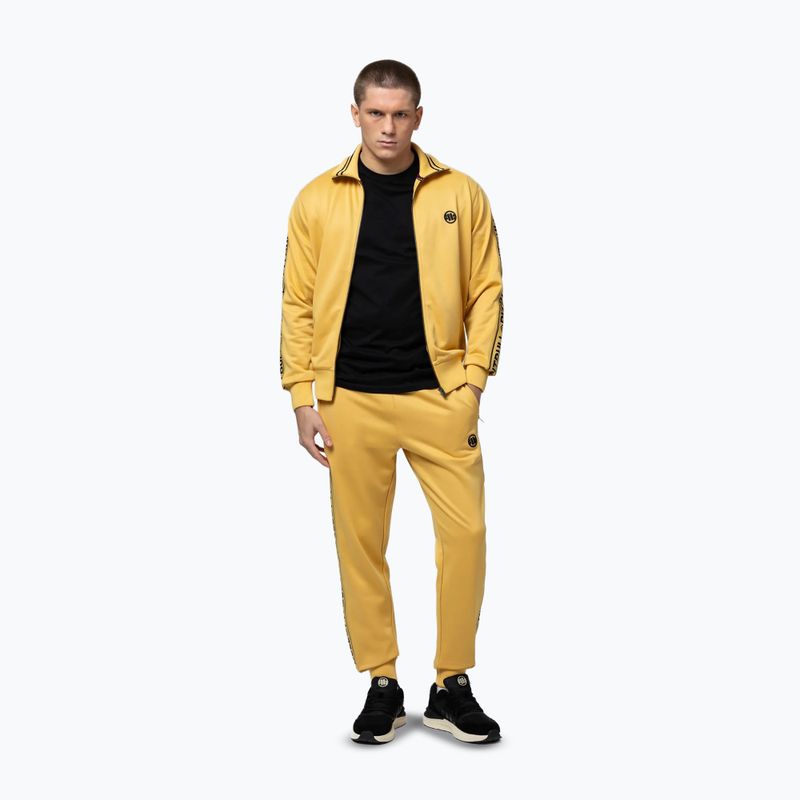Felpa uomo Pitbull Trackjacket Tape Logo Terry Group pale yellow 2