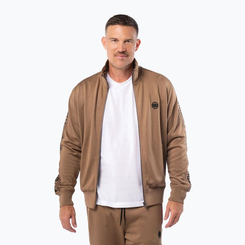 Felpa uomo Pitbull Trackjacket Tape Logo Terry Group coyote brown
